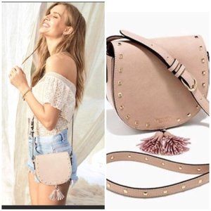 Victoria's Secret Pink Crossbody with Tassels and Gold Studs